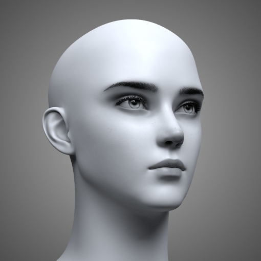 Female Head 4 • 3D Model • IndieArt