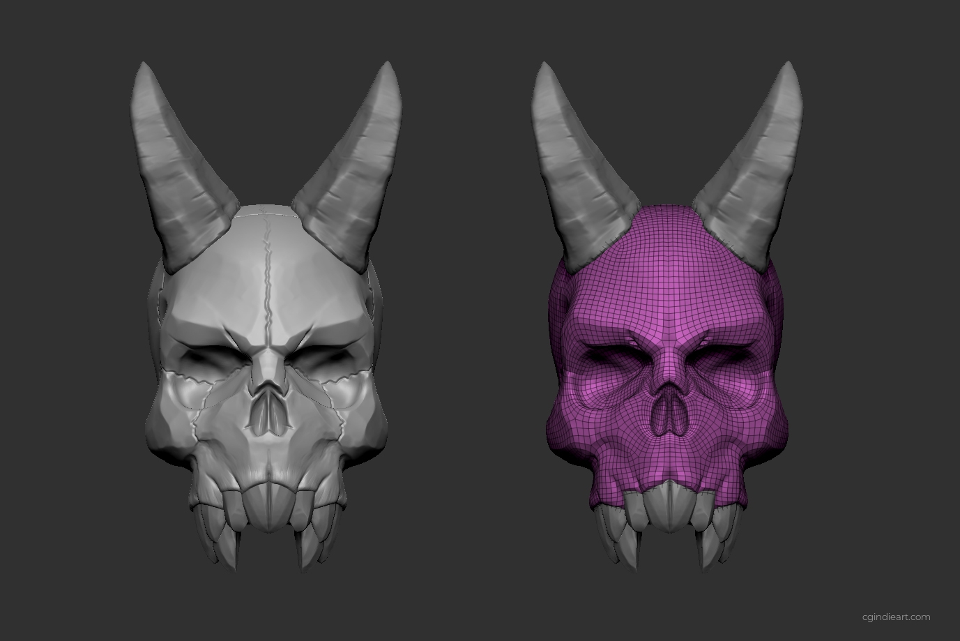 Monster Skull 3D printable model Zbrush